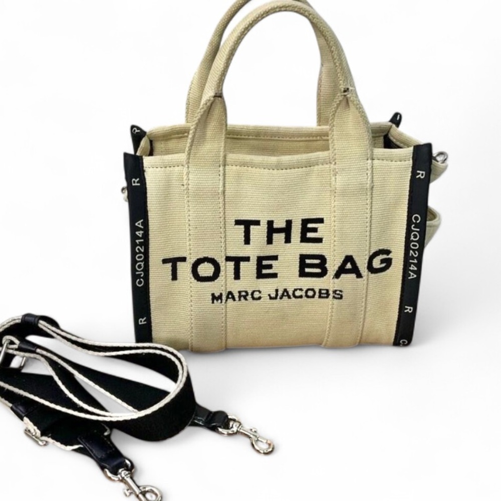 Marc Jacobs Cream and Black Canvas Tote